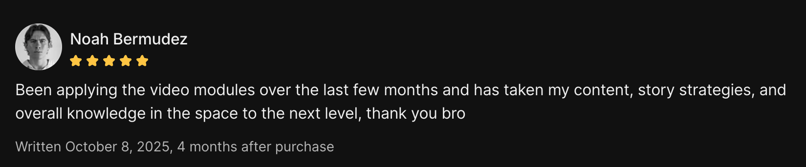 5-star client review