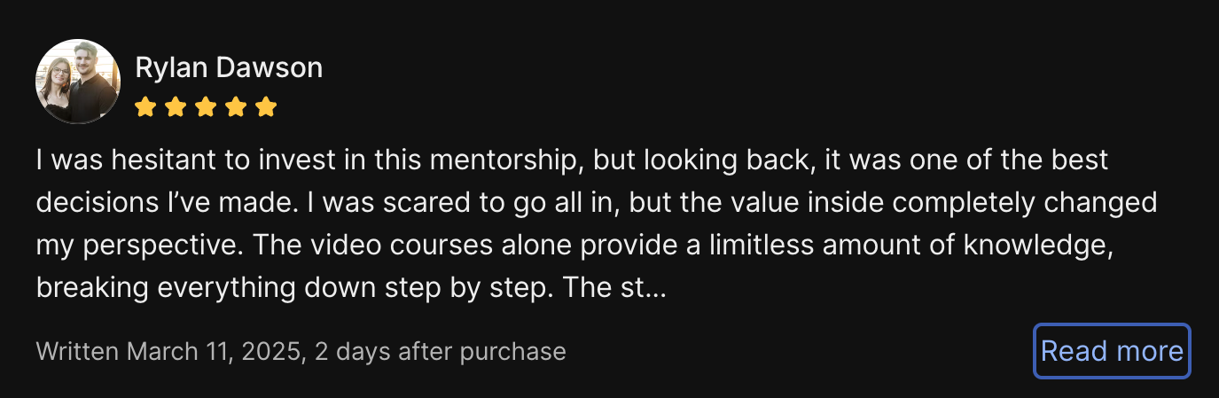 5-star client review