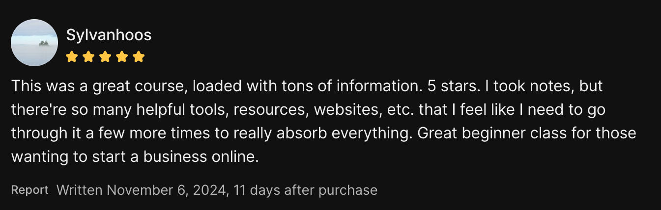 5-star client review