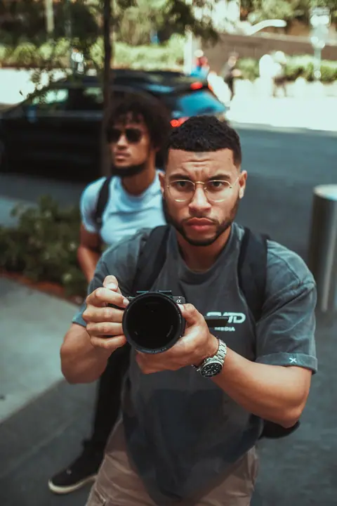 Photographer shooting toward the camera